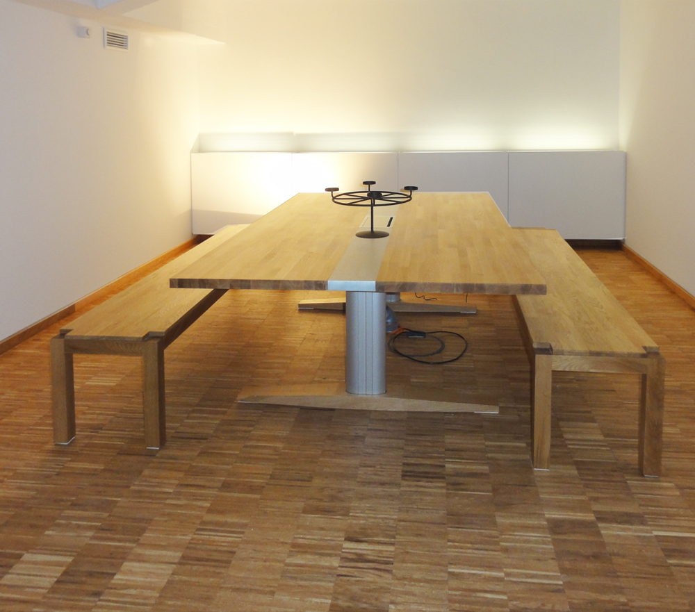 2 konferenztisch eiche massiv